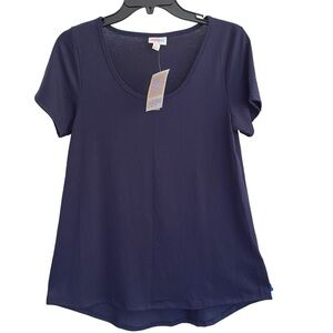 LuLaRoe Short Sleeve Scoop Neck Tee in Navy Blue XS New With Tags
